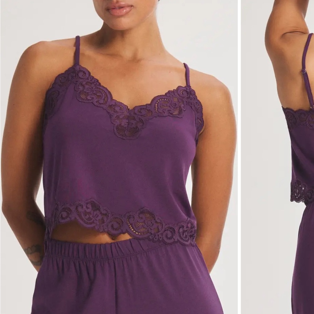 Savage X Fenty midnight Purple Lace Sleepwear Set